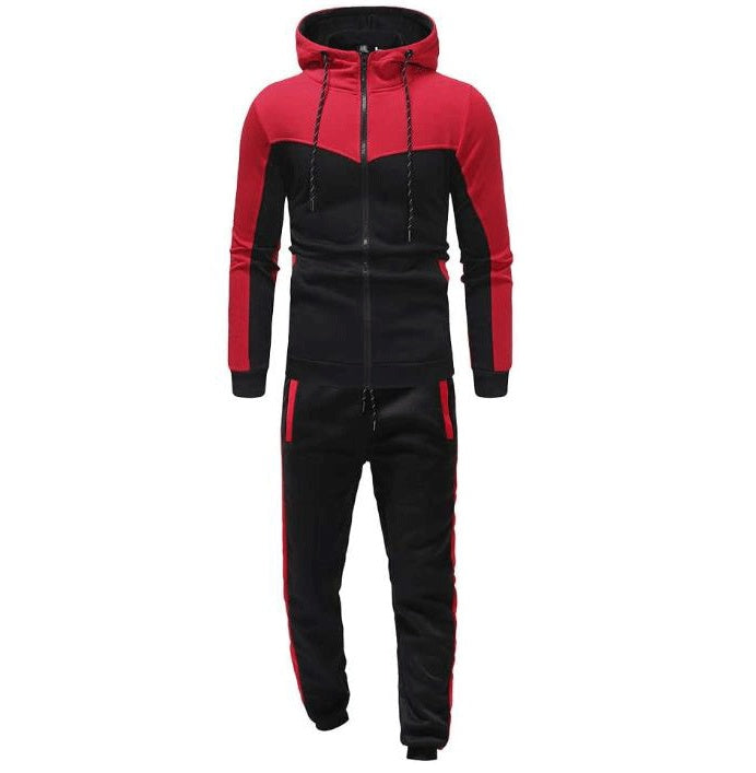 Men's Hooded Color Block  Set