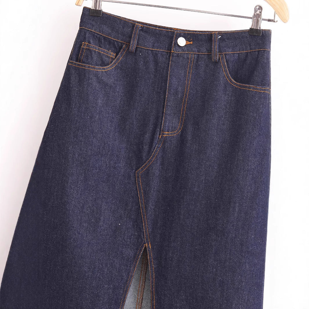 Long Denim Skirt