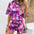 Tie Dye Round Neck Top and Shorts Set
