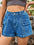 High Waist Denim Shorts with Pockets