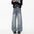 Men Streetwear Washed Denim Pants