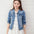 Denim Casual Ripped  Coat
