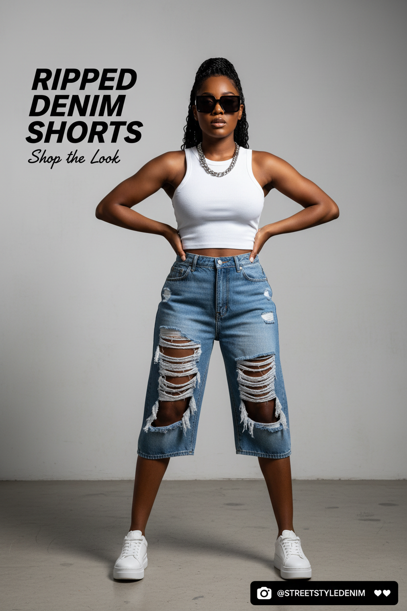 Fashion Ripped Shorts