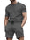 New men's  solid color short-sleeved T-shirt +Shorts Set