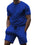New men's  solid color short-sleeved T-shirt +Shorts Set