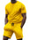 New men's  solid color short-sleeved T-shirt +Shorts Set