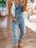 Double Shoulder Denim Jumpsuit