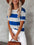 Blue and White Short-sleeved T-shirt