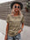 Round Neck Flower T-Shirt