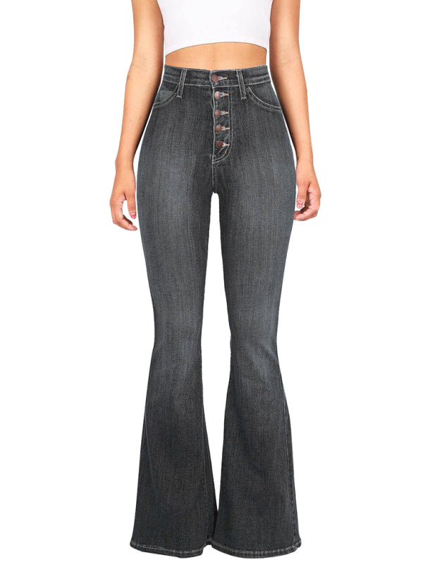Women's New High-waist Flared-leg Jeans