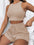 Solid Color Sleeveless Shorts Set