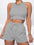 Solid Color Sleeveless Shorts Set