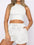 Solid Color Sleeveless Shorts Set