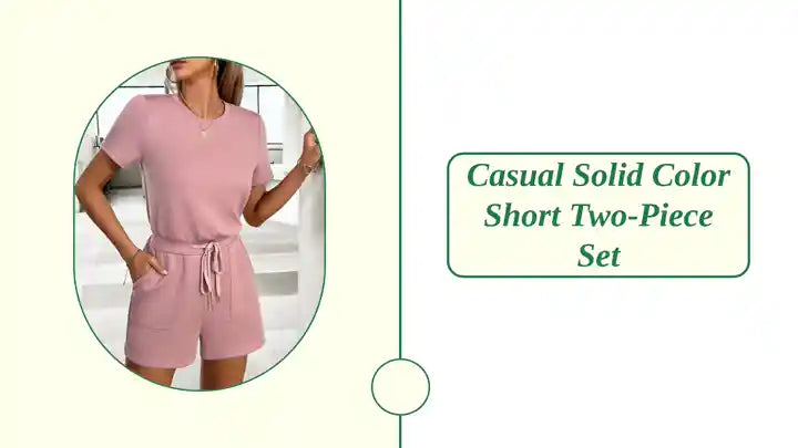 Casual solid color short two-piece set by@Outfy