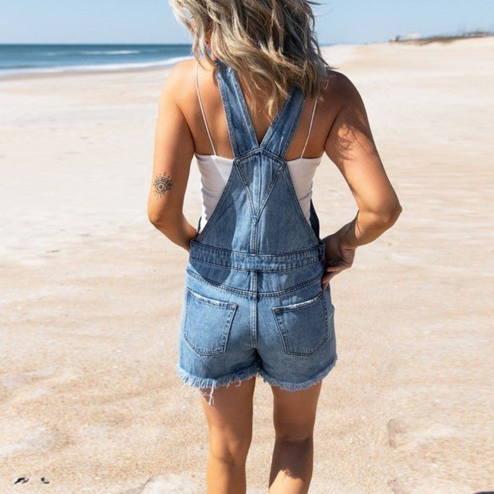 Casual Cotton Blend Overalls - Talk to the tee store