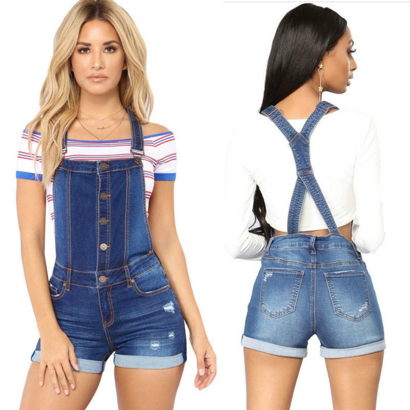 Denim Strap Overalls - Talk to the tee store