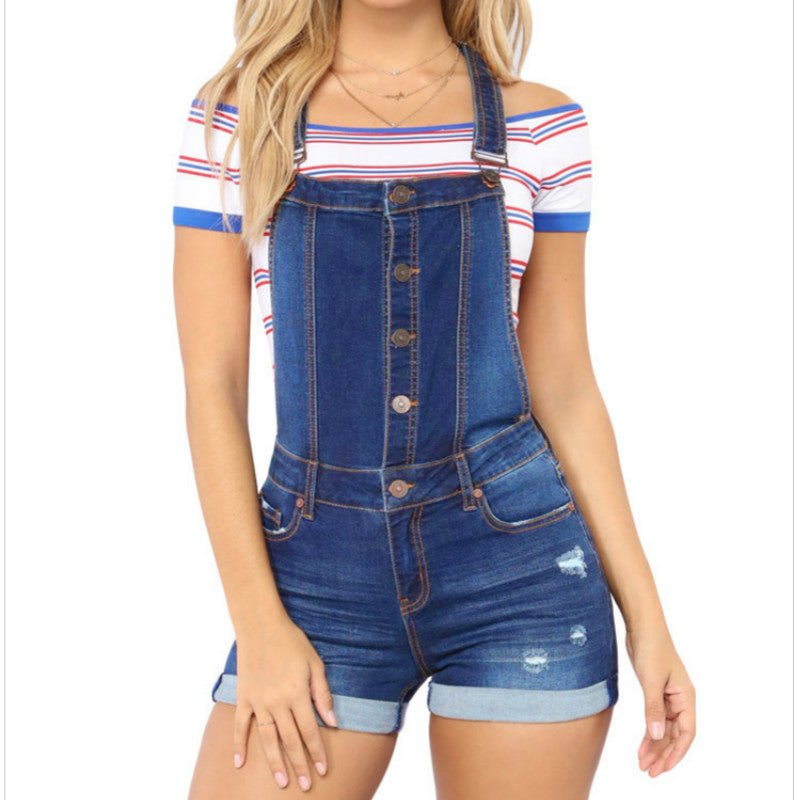 Denim Strap Overalls - Talk to the tee store