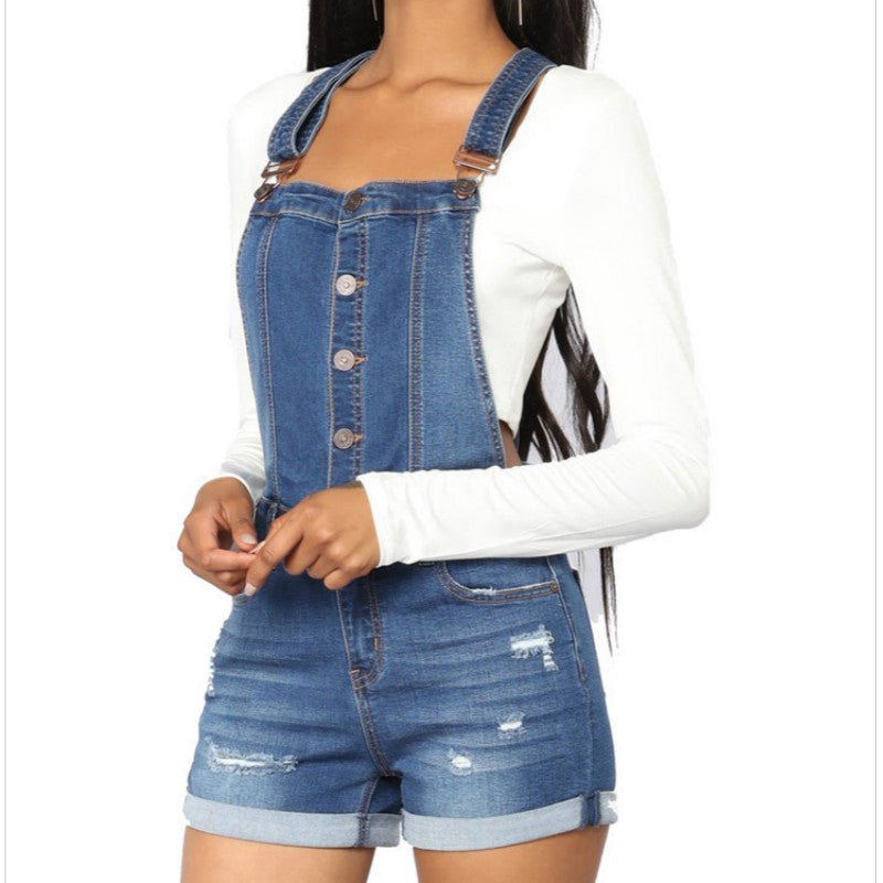 Denim Strap Overalls - Talk to the tee store