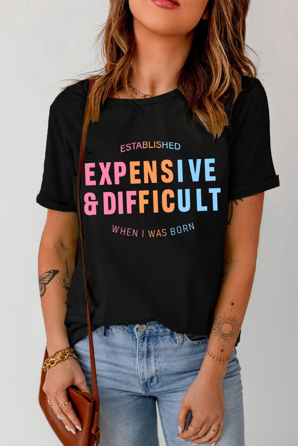 Expensive Cuffed Sleeve Tee - Talk to the tee store