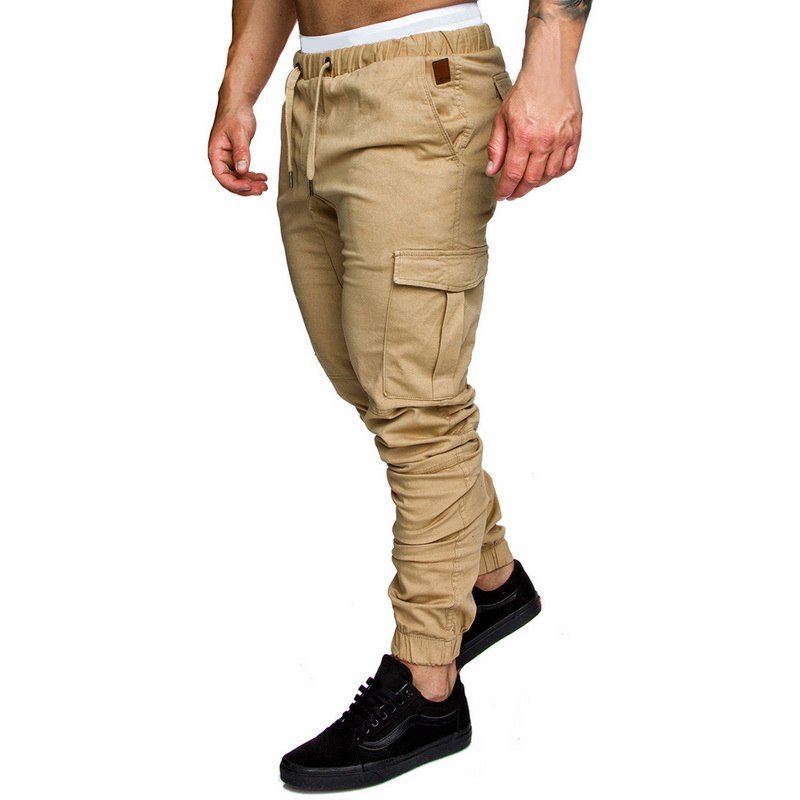 Men Solid Multi-Pocket Pants - Talk to the tee store
