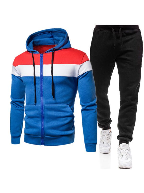Men's Color Block Hooded Set - Talk to the tee store