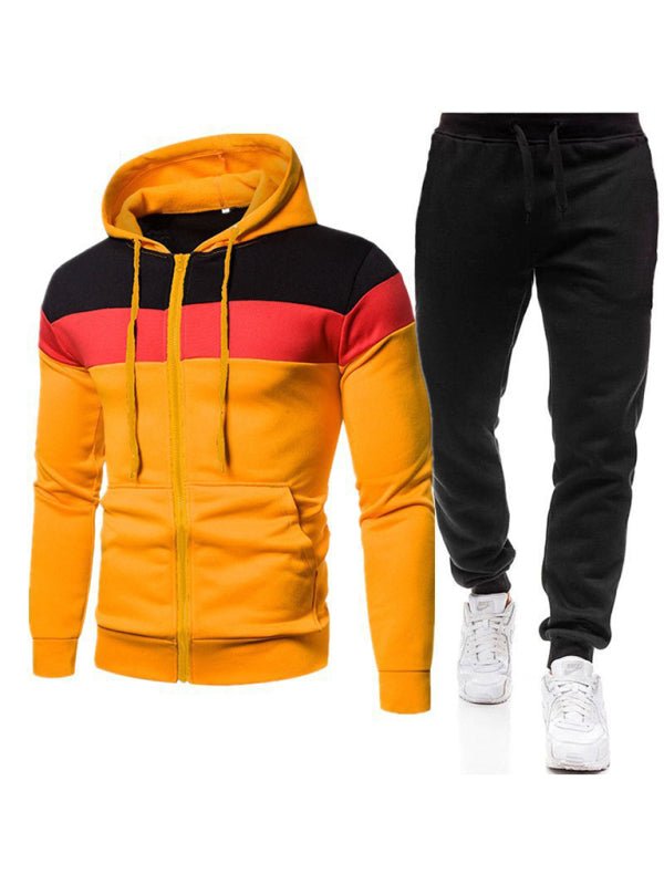 Men's Color Block Hooded Set - Talk to the tee store