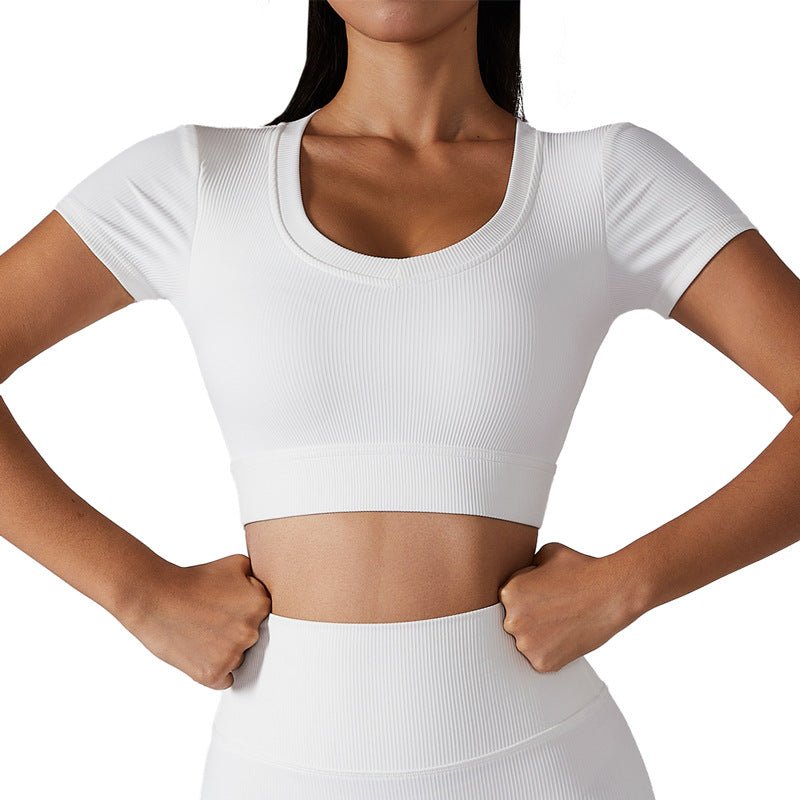 New Yoga Short Sleeved Sports Top - Talk to the tee store