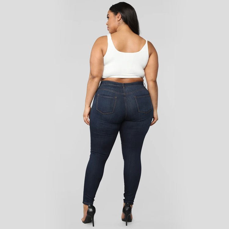 Plus Size High Waist Denim Jeans - Talk to the tee store
