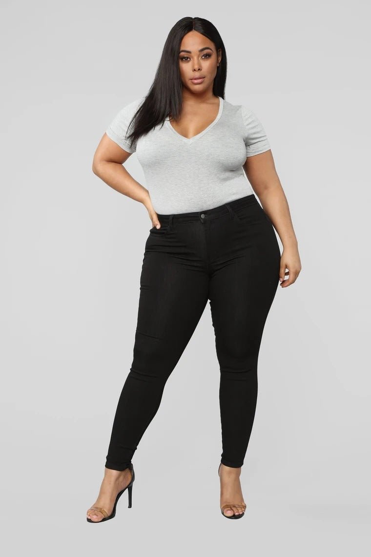 Plus Size High Waist Denim Jeans - Talk to the tee store
