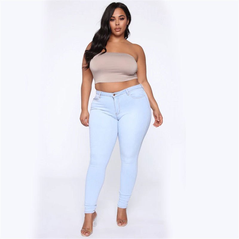 Plus Size High Waist Denim Jeans - Talk to the tee store