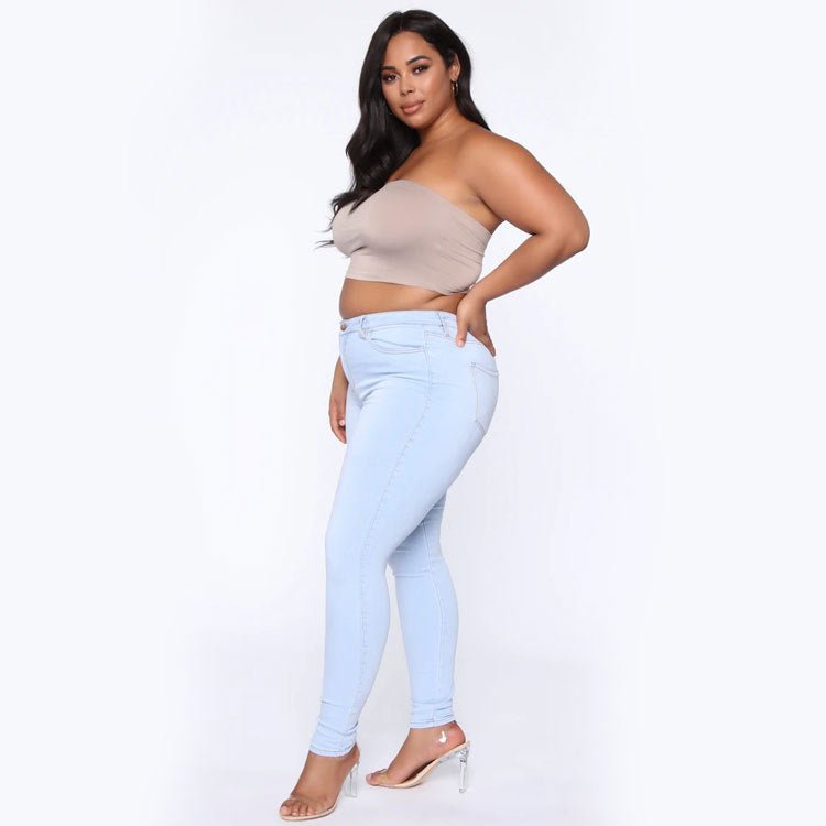 Plus Size High Waist Denim Jeans - Talk to the tee store
