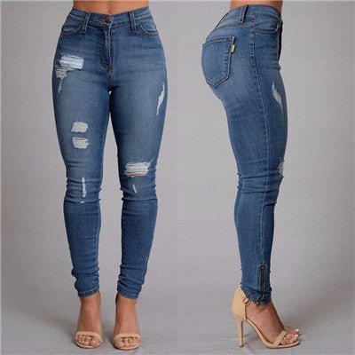 Ripped Boyfriend Jeans - Talk to the tee store