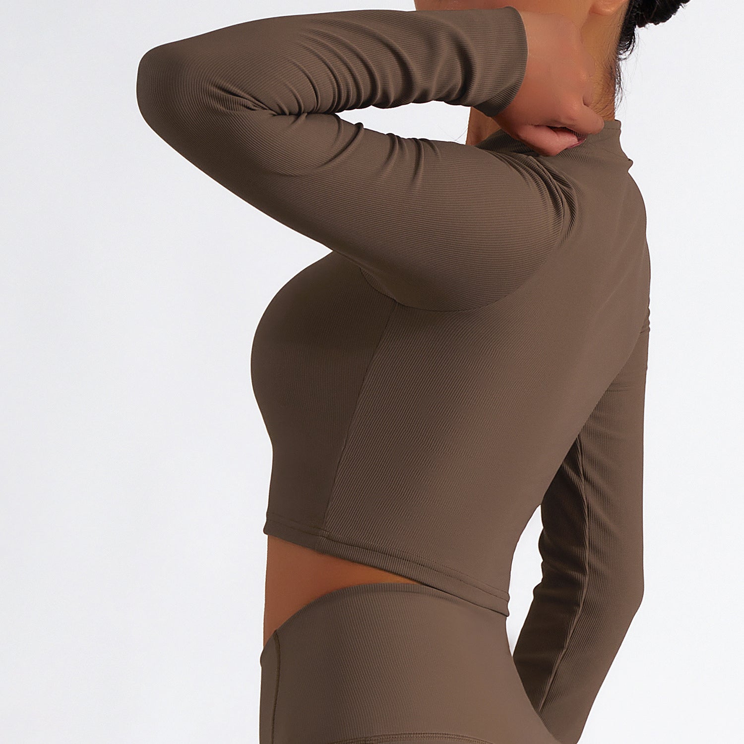 Stand Collar Zipper Long-Sleeved Yoga Set - Talk to the tee store