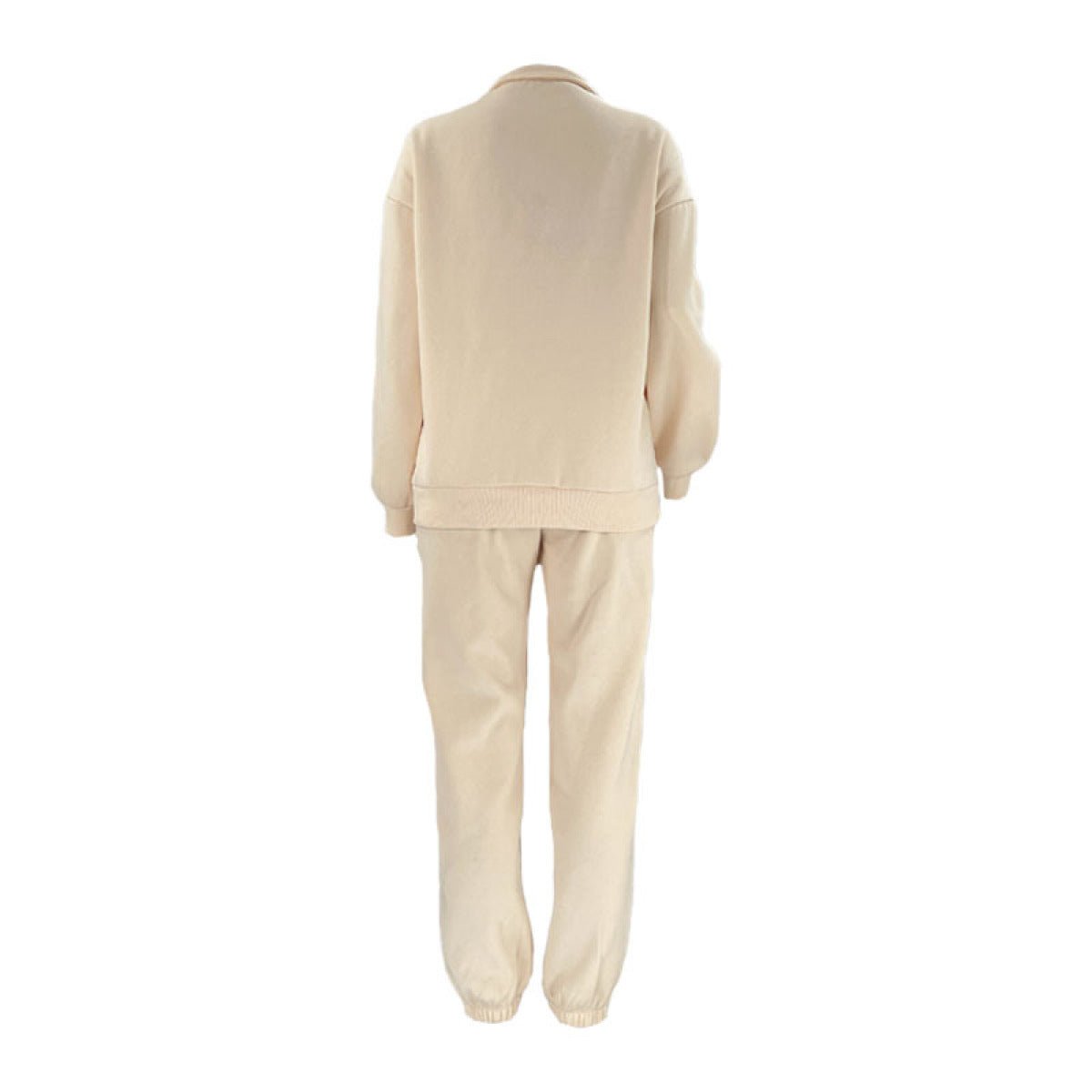 Stand-Up Collar Zipper Pullover Long-Sleeved Sweatshirts & Tie Pants Sets - Talk to the tee store