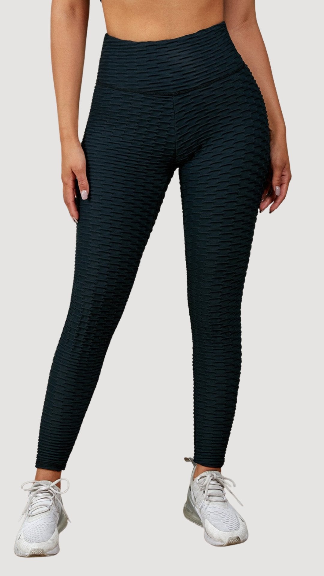 Textured High Waist Active Leggings - Talk to the tee store