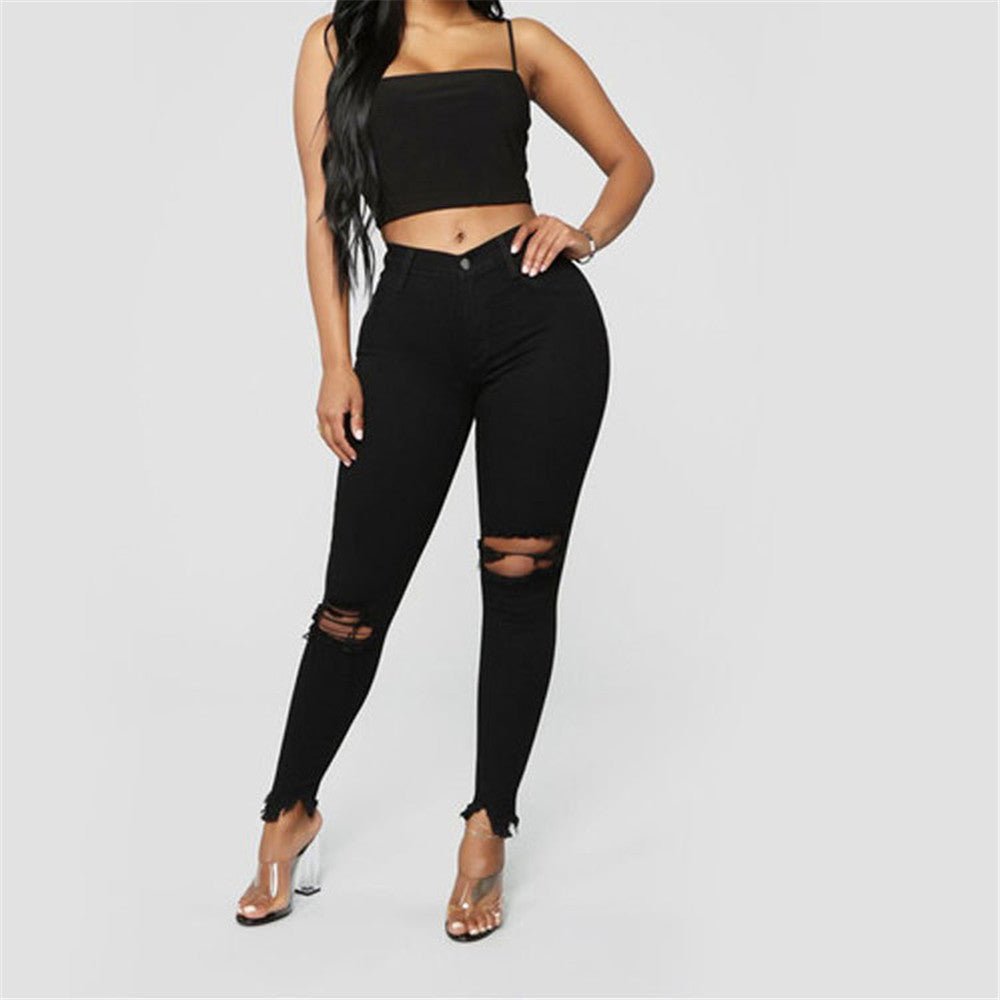 Women High Waist Casual Jeans - Talk to the tee store