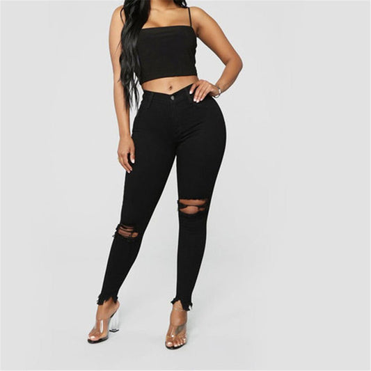 Women High Waist Casual Jeans - Talk to the tee store