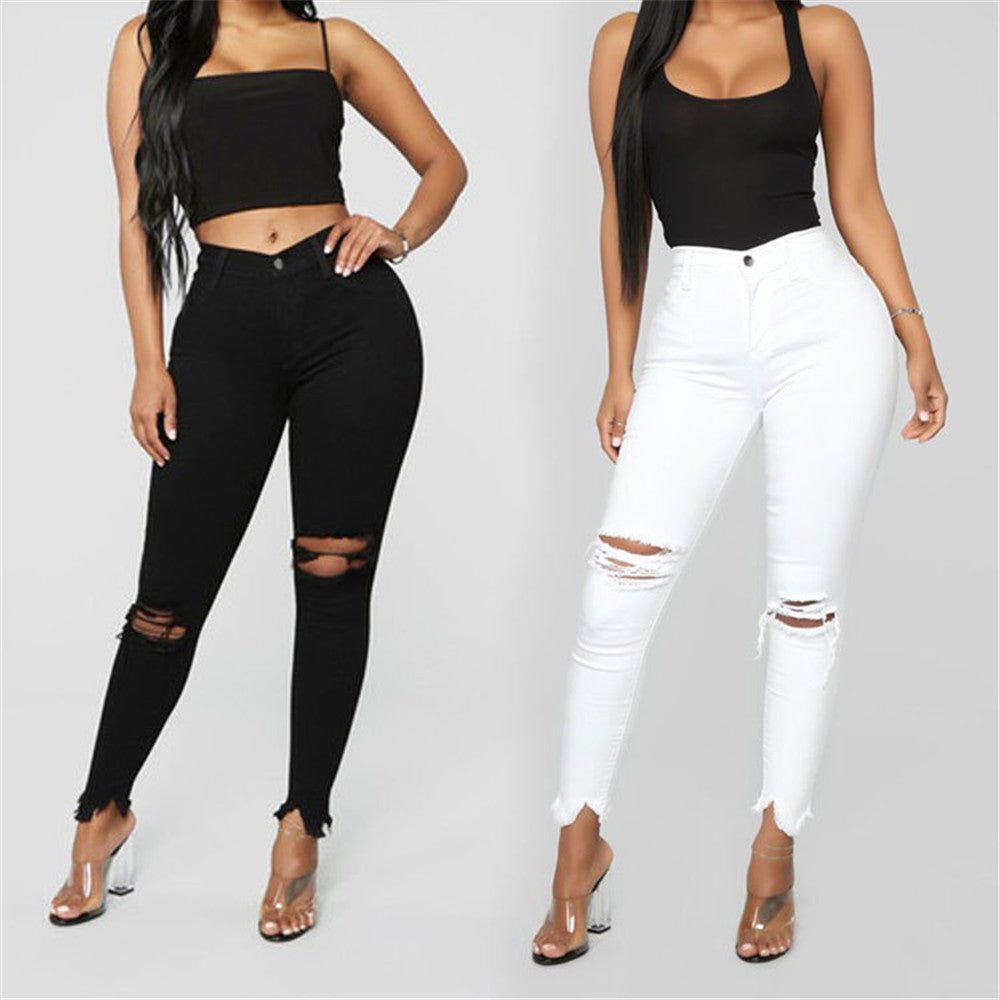Women High Waist Casual Jeans - Talk to the tee store
