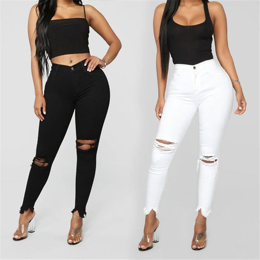Women High Waist Casual Jeans - Talk to the tee store