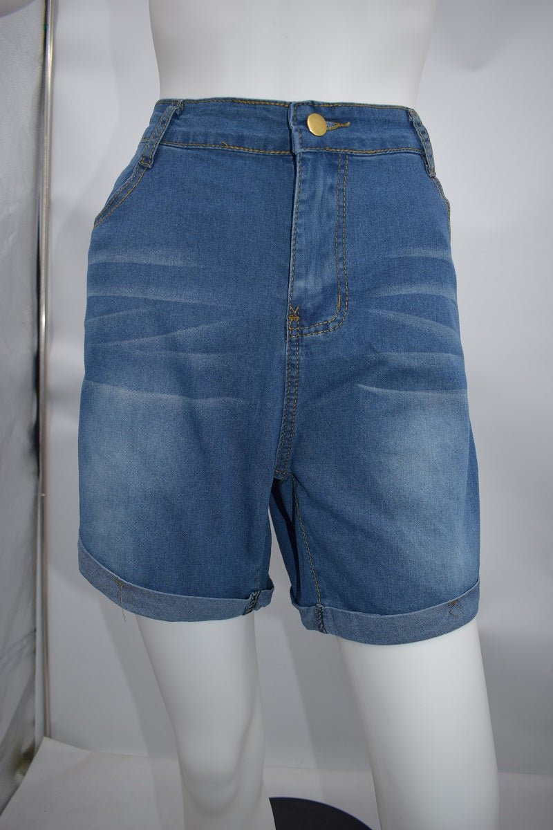 Women Plus Size Denim Shorts - Talk to the tee store
