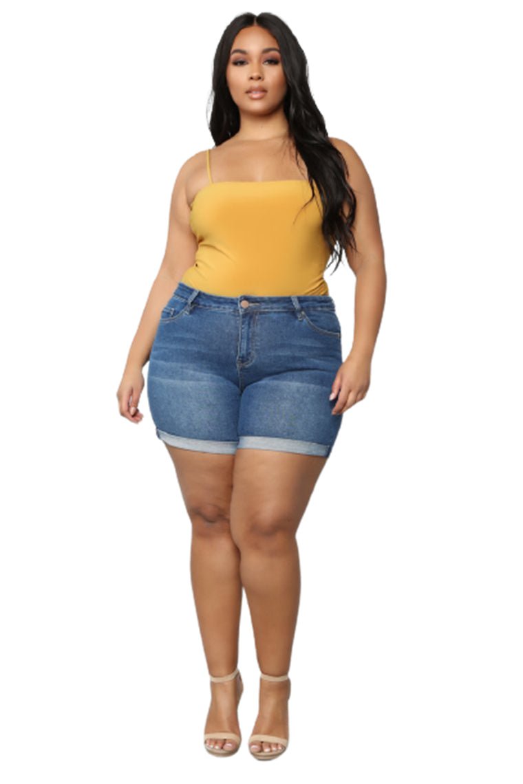 Women Plus Size Denim Shorts - Talk to the tee store