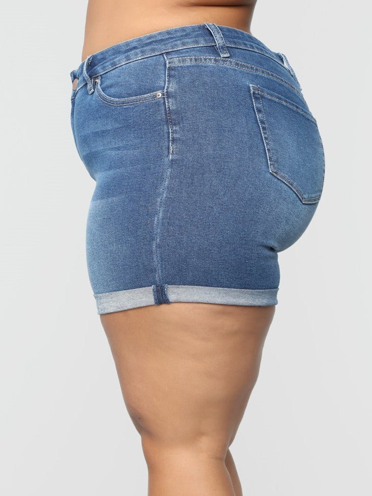 Women Plus Size Denim Shorts - Talk to the tee store