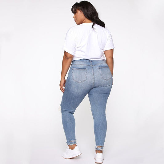 Womens Plus Size Denim Stretch Jeans - Talk to the tee store
