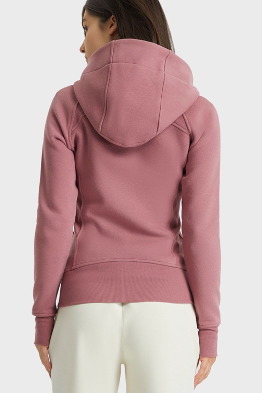 Zip Up Seam Detail Hooded Sports Jacket - Talk to the tee store