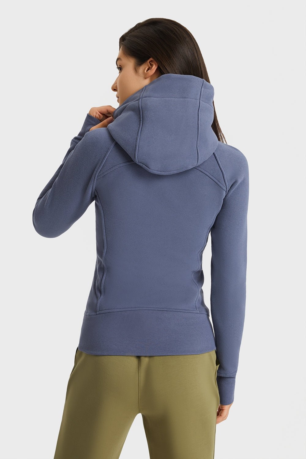Zip Up Seam Detail Hooded Sports Jacket - Talk to the tee store