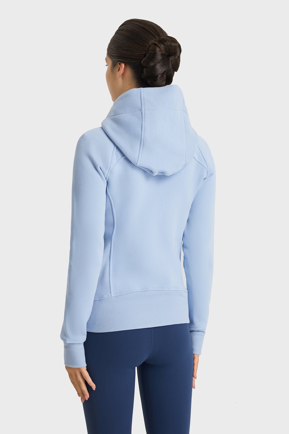 Zip Up Seam Detail Hooded Sports Jacket - Talk to the tee store